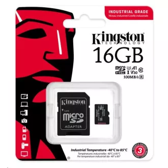 Kingstonova kartica MicroSDHC 16 GB Industrial C10 A1 pSLC   adapter SD