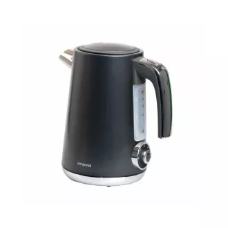 ORAVA Delux-1 električni čajnik, 2200 W, 1,7 l, nadzor temperature, samodejni izklop, črno nerjaveče jeklo