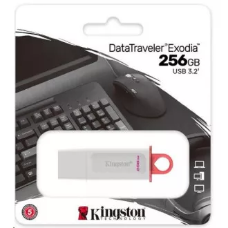Kingstonov bliskovni disk 256 GB USB3.2 Gen1 DataTraveler Exodia (bela   roza)
