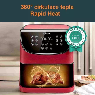Cosori CP158-AF PREMIUM - 5,5-litrski friteza na vroč zrak 5x nabodala in žar. rešetka, rdeča Cosori CP158-AF PREMIUM - 5,5-litrski friteza na vroč zrak 5x nabodala in žar. rešetka, rdeča