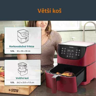 Cosori CP158-AF PREMIUM - 5,5-litrski friteza na vroč zrak 5x nabodala in žar. rešetka, rdeča Cosori CP158-AF PREMIUM - 5,5-litrski friteza na vroč zrak 5x nabodala in žar. rešetka, rdeča