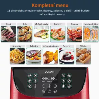 Cosori CP158-AF PREMIUM - 5,5-litrski friteza na vroč zrak 5x nabodala in žar. rešetka, rdeča Cosori CP158-AF PREMIUM - 5,5-litrski friteza na vroč zrak 5x nabodala in žar. rešetka, rdeča