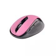 C-TECH miška WLM-02, črno-rožnata, brezžična, 1600DPI, 6 gumbov, USB nano sprejemnik