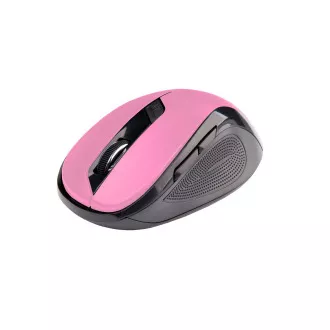 C-TECH miška WLM-02, črno-rožnata, brezžična, 1600DPI, 6 gumbov, USB nano sprejemnik