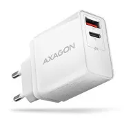 AXAGON ACU-PQ22W, omrežni polnilnik PD & QC 22 W, 2x vrata (USB-A   USB-C), PD3.0/QC3.0/AFC/FCP/Apple, bel