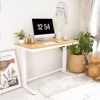 Delso WORKSTATION Električna miza z nastavljivo višino hrast/bela