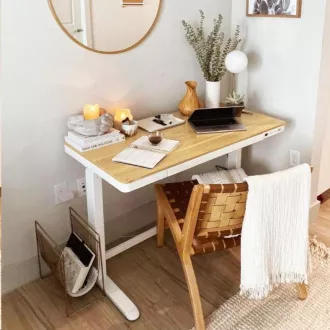 Delso WORKSTATION Električna miza z nastavljivo višino hrast/bela