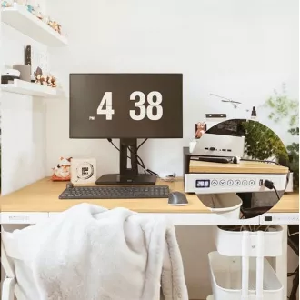 Delso WORKSTATION Električna miza z nastavljivo višino hrast/bela