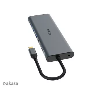 AKASA Priključna postaja USB-C 14v1, USB-C (napajanje podatki), USB 2.0, 2xHDMI, VGA, RJ45, USB 3.2, bralnik kartic, 3, 5 mm priključek AKASA Priključna postaja USB-C 14v1, USB-C (napajanje podatki), USB 2.0, 2xHDMI, VGA, RJ45, USB 3.2, bralnik kartic, 3, 5 mm priključek