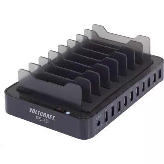 CONRAD Polnilna postaja USB s stojali za mobilne telefone in tablične računalnike VOLTCRAFT PS-10 10 x USB