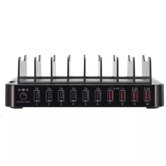 CONRAD Polnilna postaja USB s stojali za mobilne telefone in tablične računalnike VOLTCRAFT PS-10 10 x USB
