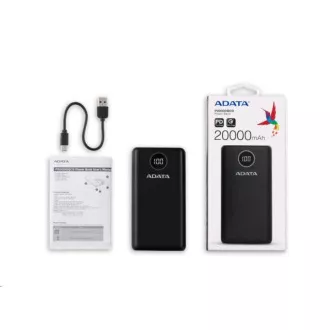 ADATA PowerBank P20000QCD - zunanja baterija za mobilne naprave/tablice 20000 mAh, 2, 1A, črna (74Wh) ADATA PowerBank P20000QCD - zunanja baterija za mobilne naprave/tablice 20000 mAh, 2, 1A, črna (74Wh)