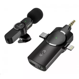 Brezžični mikrofon Viking s sponko M360, USB-C / Lightning / 3,5 mm priključek