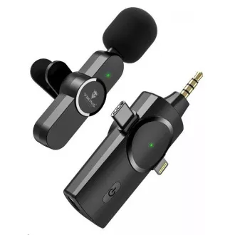 Brezžični mikrofon Viking s sponko M360, USB-C / Lightning / 3,5 mm priključek