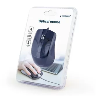 GEMBIRD miška MUS-4B-01, žična, optična, 1200 dpi, USB, črna GEMBIRD miška MUS-4B-01, žična, optična, 1200 dpi, USB, črna