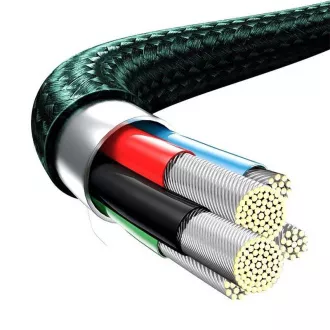 Baseus Rapid Series polnilni/podatkovni kabel 3v1 Type-C/ (Micro USB   Lightning PD 20W   USB-C) 1,5 m zelen