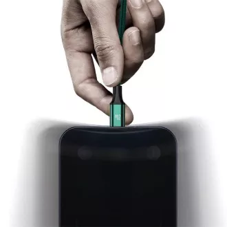 Baseus Rapid Series polnilni/podatkovni kabel 3v1 Type-C/ (Micro USB   Lightning PD 20W   USB-C) 1,5 m zelen