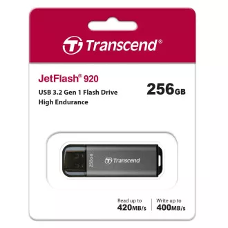 TRANSCEND Flash disk 256 GB JetFlash®920, TLC, USB 3.2 (R:420/W:400 MB/s), črn