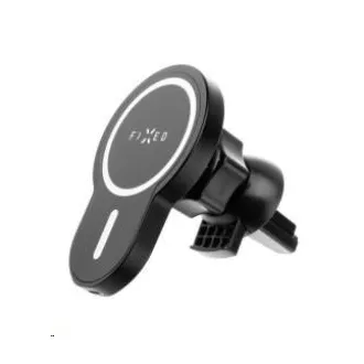 FIXED MagClick držalo za avto z brezžičnim polnjenjem, 15 W, USB-C, črno