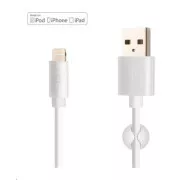 Kabel za prenos podatkov in polnjenje FIXED, USB-A -> Lightning (MFI), 20 W, dolžina 1 m, bel