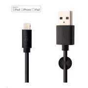 Kabel za prenos podatkov in polnjenje FIXED, USB-A -> Lightning (MFI), 20 W, dolžina 1 m, črn