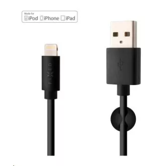 Kabel za prenos podatkov in polnjenje FIXED, USB-A -> Lightning (MFI), 20 W, dolžina 1 m, črn