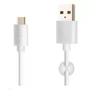 FIXED podatkovni in polnilni kabel, USB-A -> USB-C, 20 W, dolžina 1 m, bel