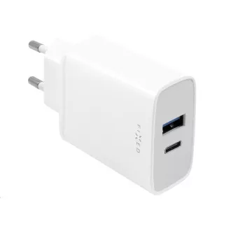 Omrežni polnilec FIXED, priključek USB-C USB-A, podpora PD, 30 W, bel Omrežni polnilec FIXED, priključek USB-C USB-A, podpora PD, 30 W, bel