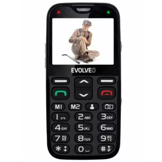 EVOLVEO EasyPhone XG, mobilni telefon za starejše s stojalom za polnjenje, črn