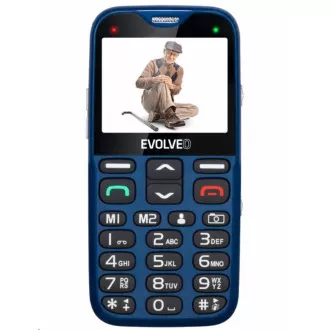 EVOLVEO EasyPhone XG, mobilni telefon za starejše s stojalom za polnjenje, moder