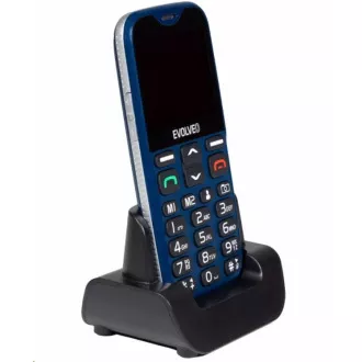 EVOLVEO EasyPhone XG, mobilni telefon za starejše s stojalom za polnjenje, moder