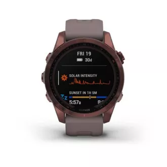 Garmin fenix 7s PRO Sapphire Solar, temno bronast/siv silikonski trak Titan Garmin fenix 7s PRO Sapphire Solar, temno bronast/siv silikonski trak Titan