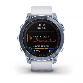 Garmin fenix 7 Sapphire Solar, Titan Blue/ White Silikonski trak