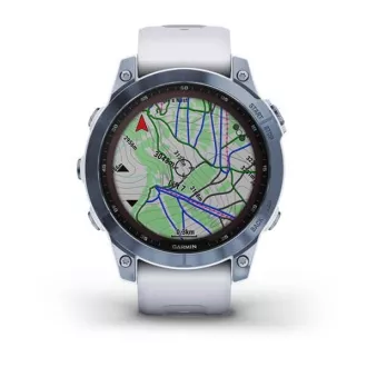 Garmin fenix 7 Sapphire Solar, Titan Blue/ White Silikonski trak