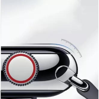 COTEetCI 4D steklo za celotno telo s črnim robom za Apple Watch 45 mm