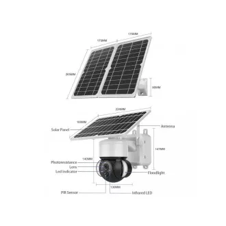 Viking sončna zunanja HD kamera HDs02 4G, bela Viking sončna zunanja HD kamera HDs02 4G, bela