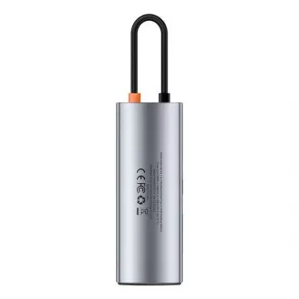 Baseus Metal Gleam Series 7in1 HUB Type-C (USB-C PD 100W, USB-C, 2* USB 3.0, HDMI, vrata SD TF) siva