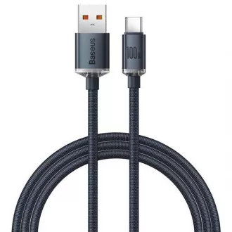 Baseus Crystal Shine Series USB-A/USB-C 100W 1, 2m polnilni/podatkovni kabel, črn