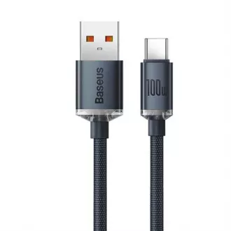 Baseus Crystal Shine Series USB-A/USB-C 100W 1, 2m polnilni/podatkovni kabel, črn