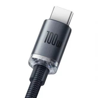 Baseus Crystal Shine Series USB-A/USB-C 100W 1, 2m polnilni/podatkovni kabel, črn