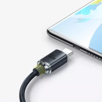 Baseus Crystal Shine Series USB-A/USB-C 100W 1, 2m polnilni/podatkovni kabel, črn