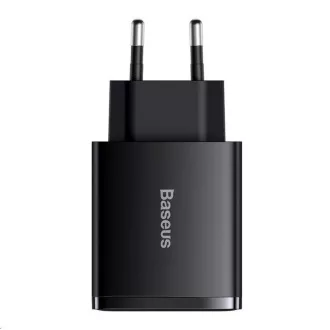 Baseus Kompaktni adapter za hitro polnjenje 2x USB-A, 1x Type-C 30W črn