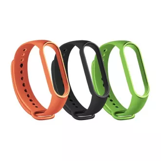 RhinoTech trakovi za Xiaomi Mi Band 6 (3 paketi, črni, oranžni, zeleni)