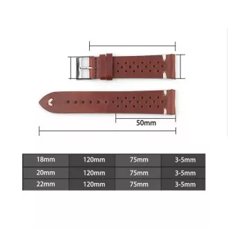 RhinoTech Univerzalni trak za hitro odpenjanje iz pravega usnja, 18 mm, rdeč