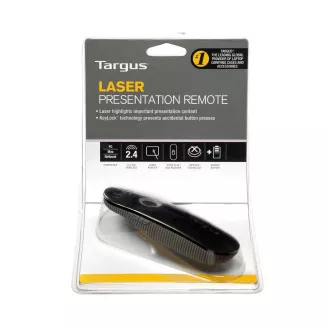 Targus® Laserski daljinski upravljalnik za predstavitve prenosnih računalnikov črne barve