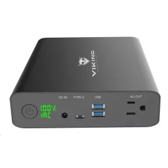 Viking powerbank NF130W z izhodom 220 V, 64000 mAh, črna