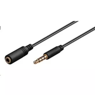 PREMIUMCORD Kabel Jack 3, 5 mm 4 pin M/F 1 m za Apple iPhone, iPad, iPod