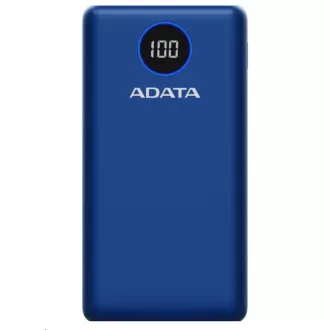 ADATA PowerBank P20000QCD - zunanja baterija za mobilni telefon/tablico 20000mAh, 2, 1A, modra (74Wh)