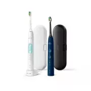 Philips Sonicare HX6851/34 električna zobna ščetka, sonična, 3 načini, časovnik, bela in mornarsko modra