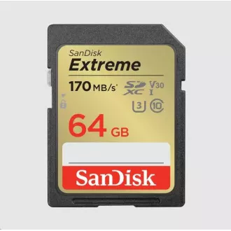 SanDisk SDXC kartica 64 GB Extreme (170 MB/s razreda 10, UHS-I U3 V30)